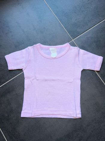 Vintage: T-shirt manches courtes rose bébé fille