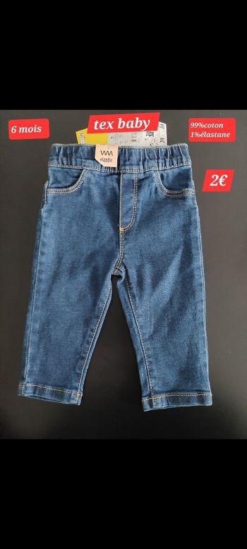 Lot de 2 pantalons en jean fille 6mois 