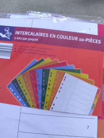 10 Intercalaires plastique + sommaire NEUF