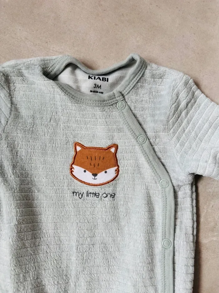 Magnifiques pyjamas velours renard bébé 3 mois - photo numéro 2