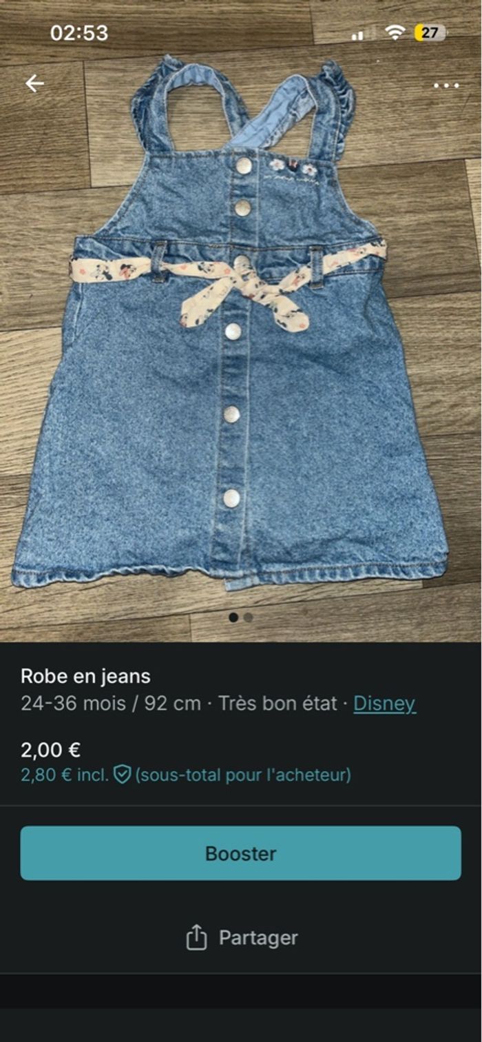 Robe en jeans bébé - photo numéro 2