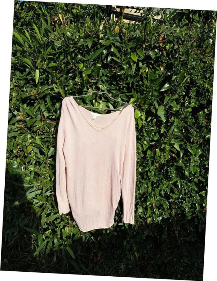 Pull rose poudré H&M mama avec dentelles