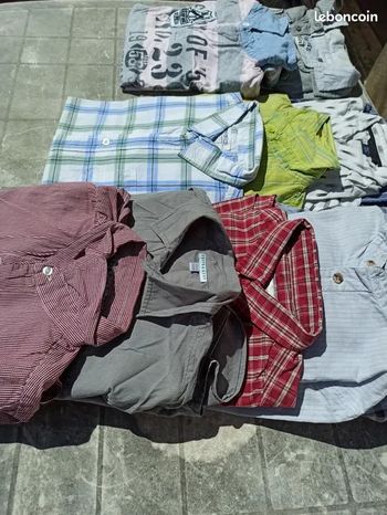 lot de polos chemises et chemisettes 12 ans