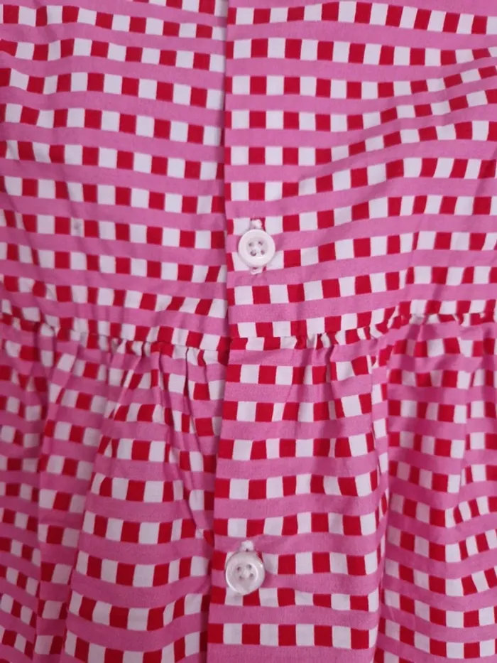 Blouse vichy rouge/rose Jacadi 6ans - photo numéro 5