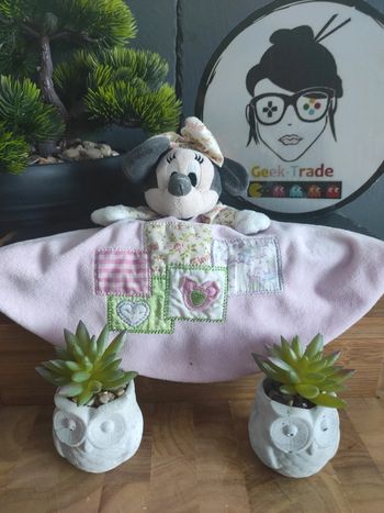 Doudou Minnie  Demi Lune Baby Nicotoy plat mouchoir  #geektradedoudou