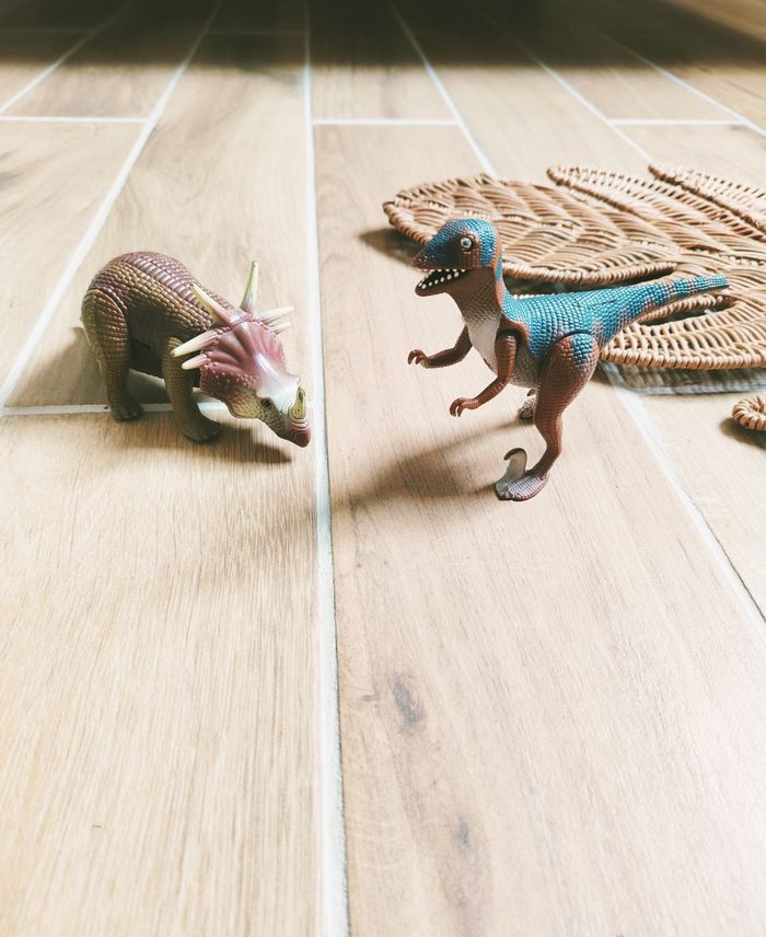 🦖 Lot dinosaures dino riders deinonychus et styracosaurus année 1987 marque Tyco toys