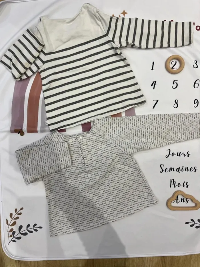 Lot de 2 t-shirts manches longues bébé fille Obaibi – Taille 23 mois / 86 cm - photo numéro 2