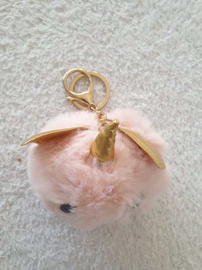 Porte cles rose licorne doré - photo numéro 6