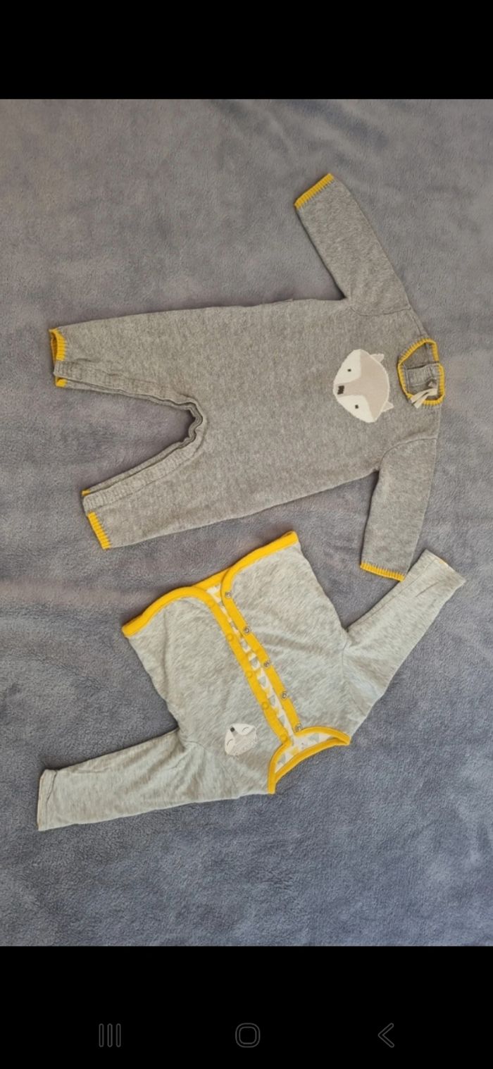 Ensemble salopette avec veste assortie renard