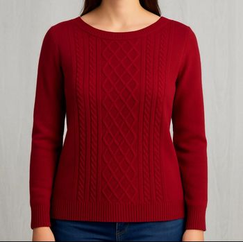 Pull femme torsadé Chaps Rouge Taille L