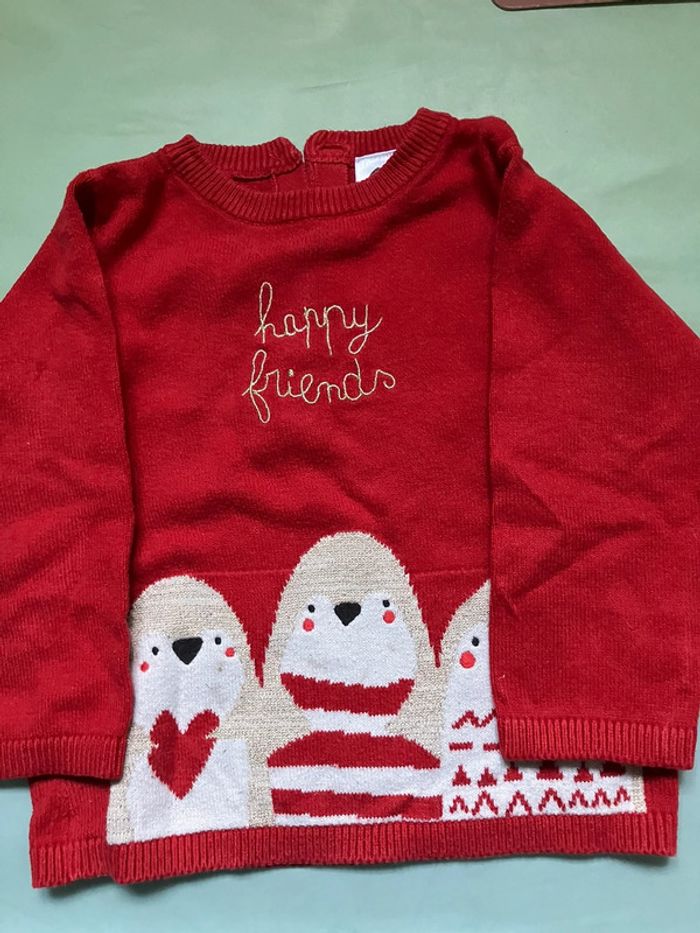 Lot Noël pull et pyjama/grenouillère 12mois - photo numéro 2