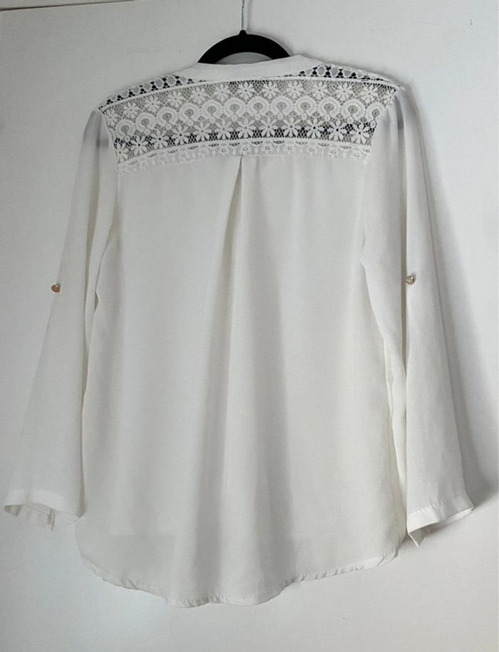 Blouse Blanche Avec Broderie Taille Unique - photo numéro 7