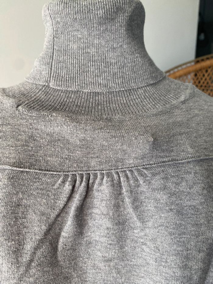 Pull Okaidi maille à col roulé gris taille 14 ans - photo numéro 2