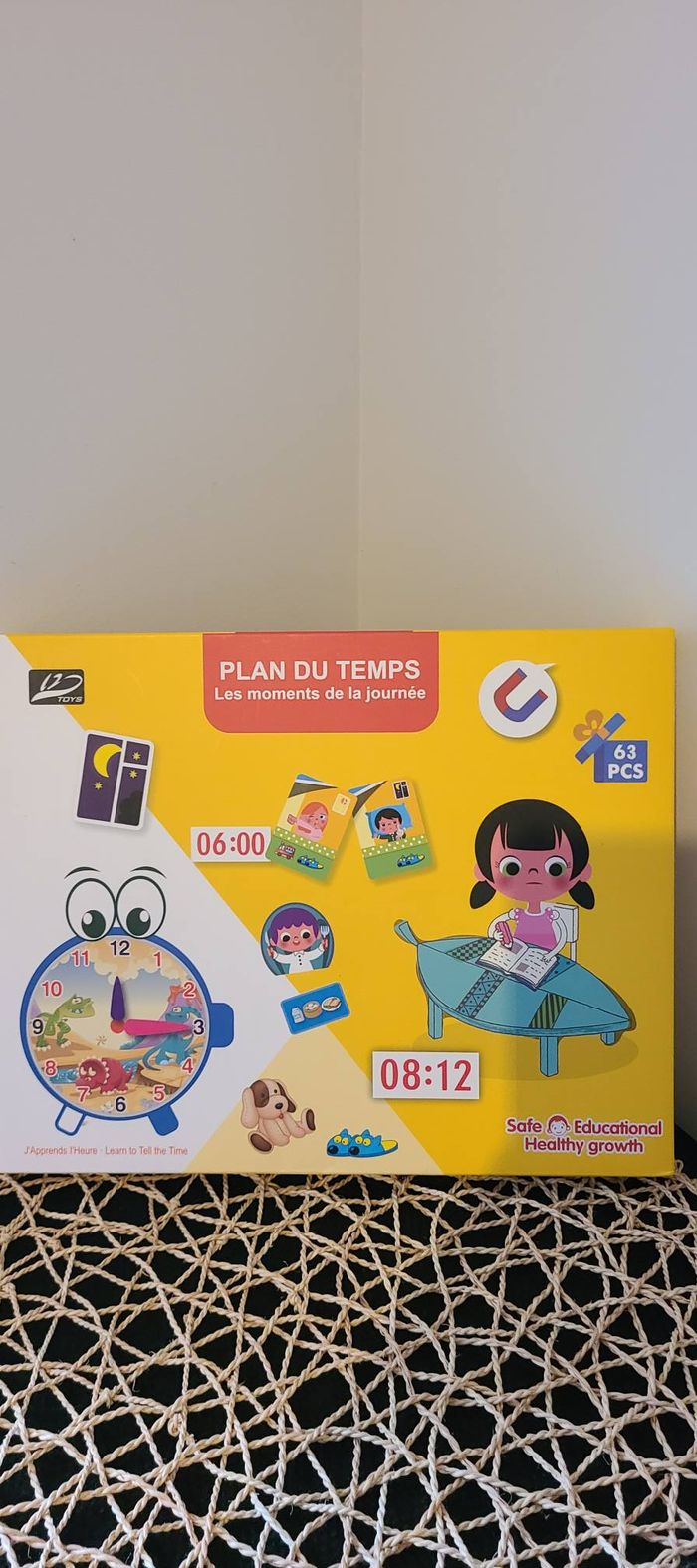 J'apprends l'heure puzzle Magnétique neuf Avec carte moment de la journée