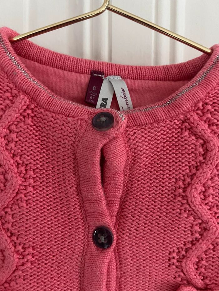 Gilet framboise orchestra 6 mois - photo numéro 2
