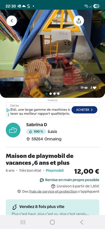 Vend lot playmobil