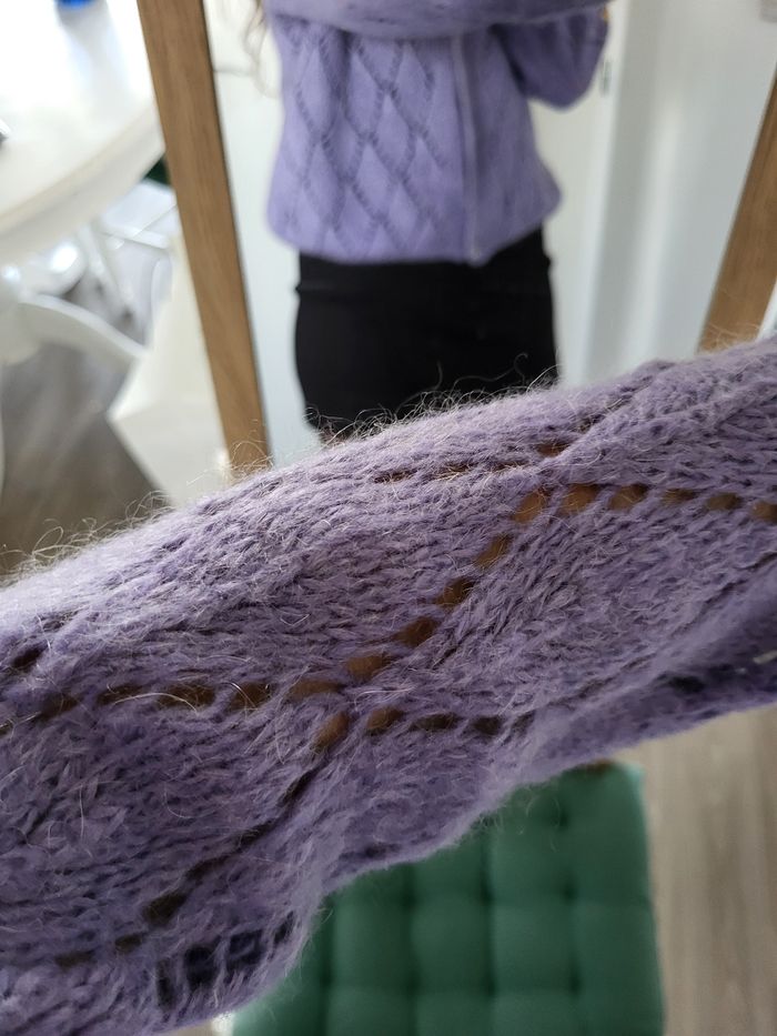 Gilet en laine mohair lila - photo numéro 2