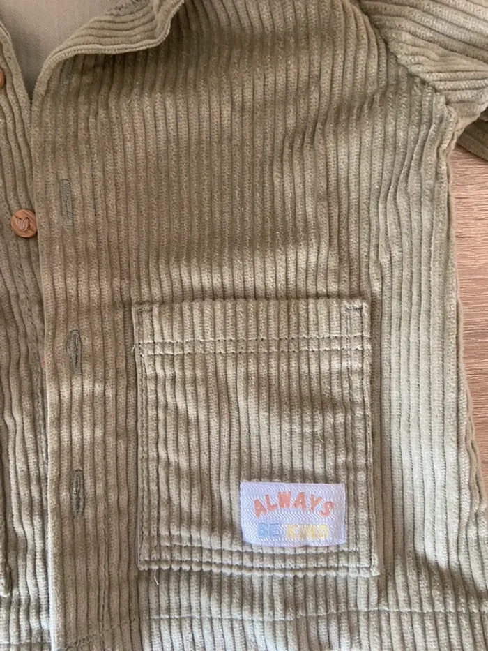 Veste velours kaki 9-12mois - photo numéro 2