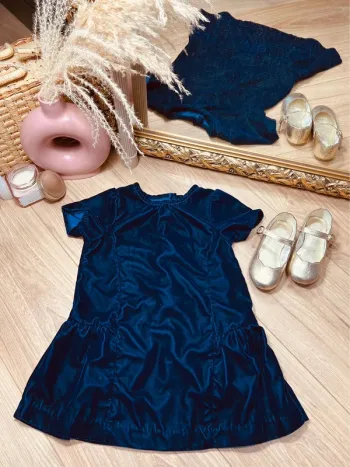 Taille 2 ans robe de fête fille 2 ans H&M bleu marine * velours * 🩷