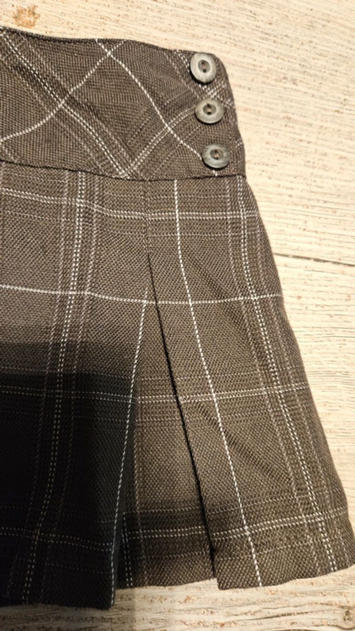 Jupe courte d hiver brune à carreaux beige, Lisa Rose, 2 ans, nickel - photo numéro 4
