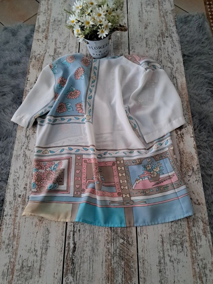 Chemise fluide manche courte vintage à fleurs - photo numéro 5