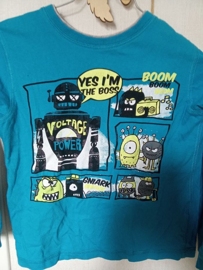 Pull manche longue garçon mi saison gemo kid taille 8 ans bleu ciel, motif, mi saison - photo numéro 3