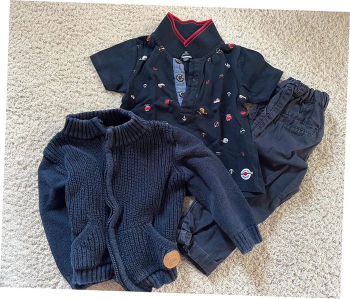 Ensemble gilet polo pantalon 12 mois