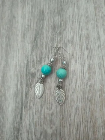 Boucles d'oreilles pendantes plume