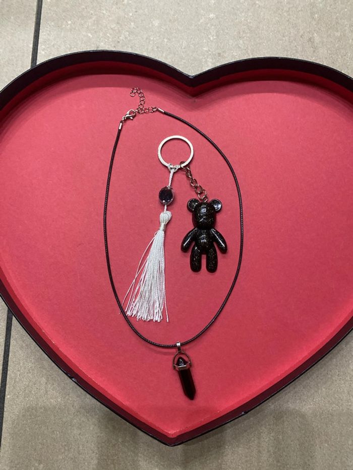 Pendentif  pierre chakra + porte clefs