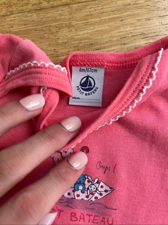 Lot de 3 Bodies Manches Courtes PETIT BATEAU 6 Mois | Parfait État - photo numéro 4