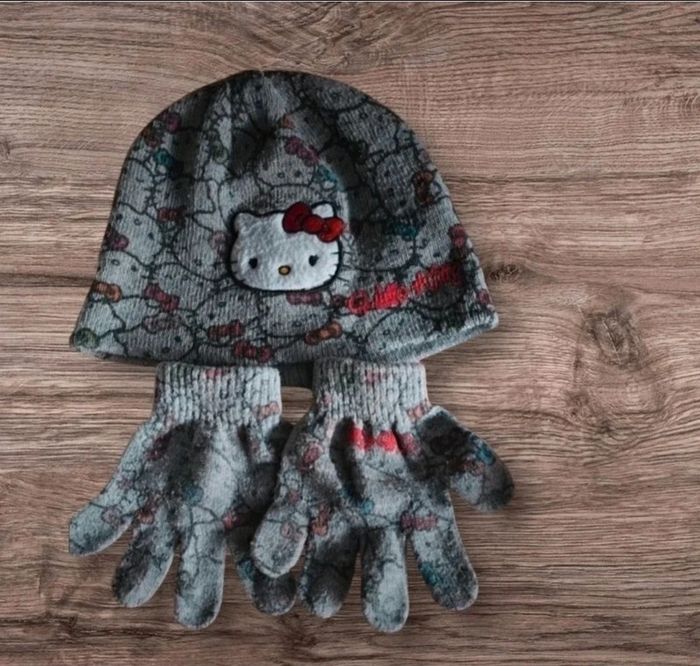 Bonnet et gant hello Kitty