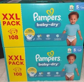 2 cartons pampers babay dry taille 5