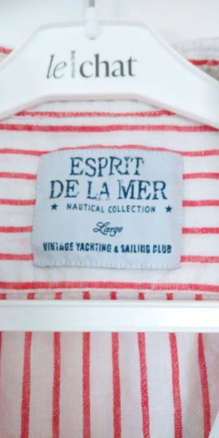 Chemise longue rayée en lin taille L Esprit de la Mer - photo numéro 5