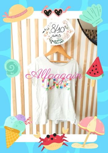 T-shirt h&m 8/10ans blanc love