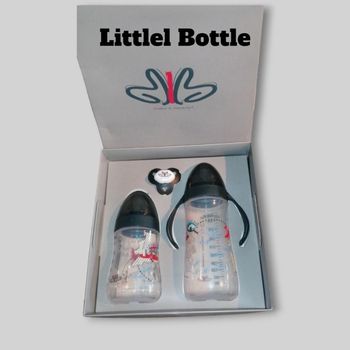 💕 Joli coffret de 2 biberons et 1 tétine. 230 ml et 330 ml. Produit de qualité