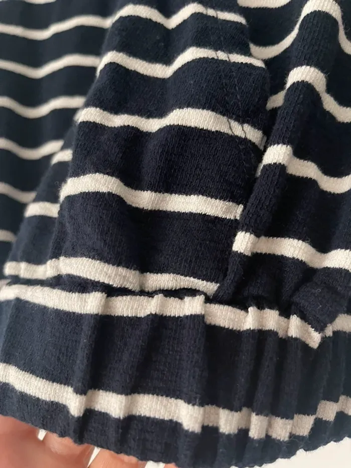 Sweat façon marinière manches courtes avec capuche et poche kangourou MNG (Mango) taille XS-S - photo numéro 5