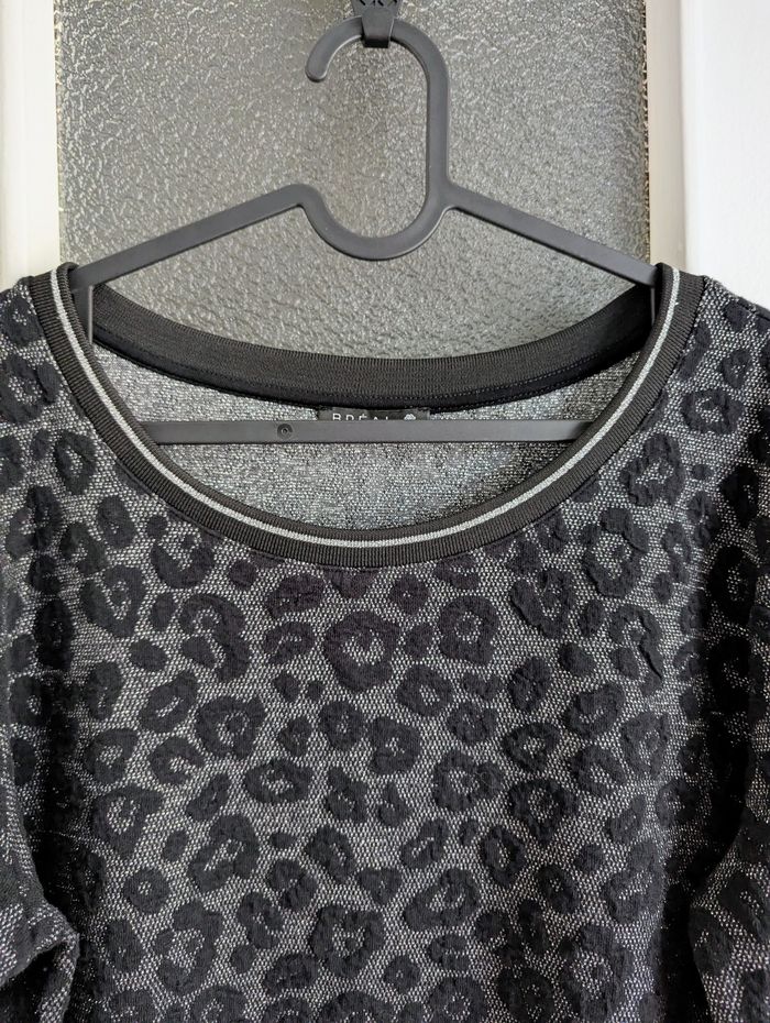 Pull léopard gris et noir bréal taille L - photo numéro 4
