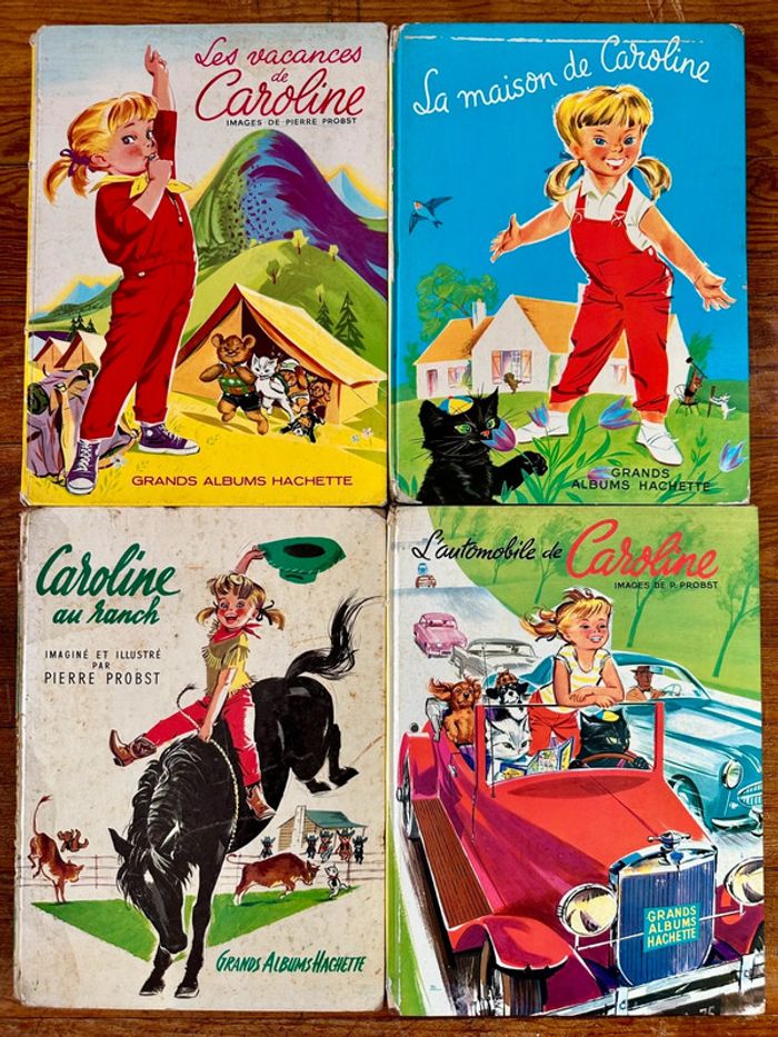 Lot de 4 livres Caroline état satisfaisant bd albums anciens vintage Pierre Probst