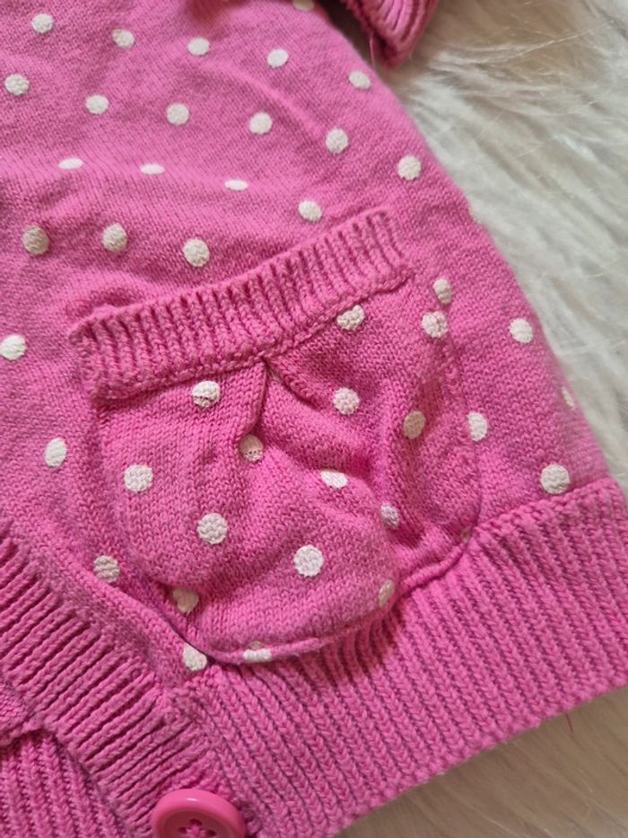 💗 Gilet rose à pois blancs – Kimbaloo – 12 mois - photo numéro 3