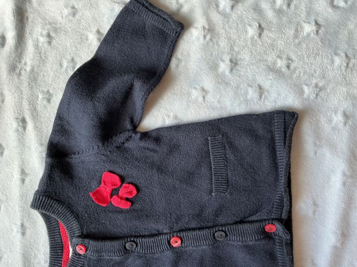 gilet léger marine noeuds rose poitrine 3 mois gémo - photo numéro 5