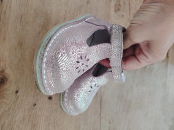 Chaussures type Salomé rose poudré brillante