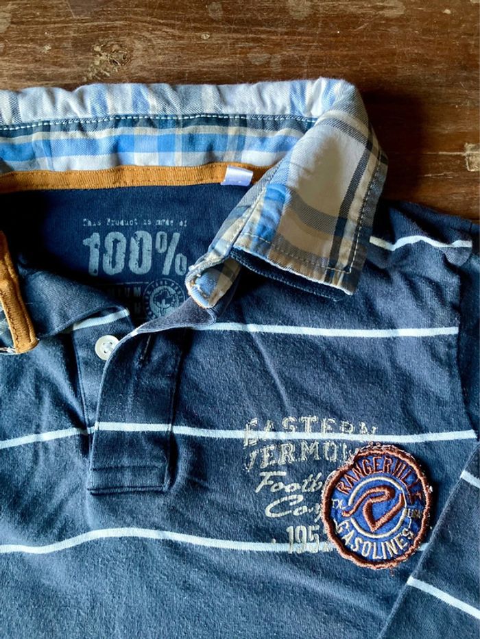 Polo 8 ans rayé bleu marine et ciel Palomino C&A - photo numéro 3