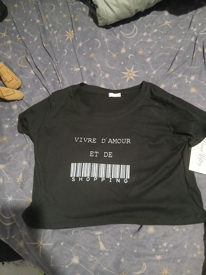 T-shirt court noir taille l