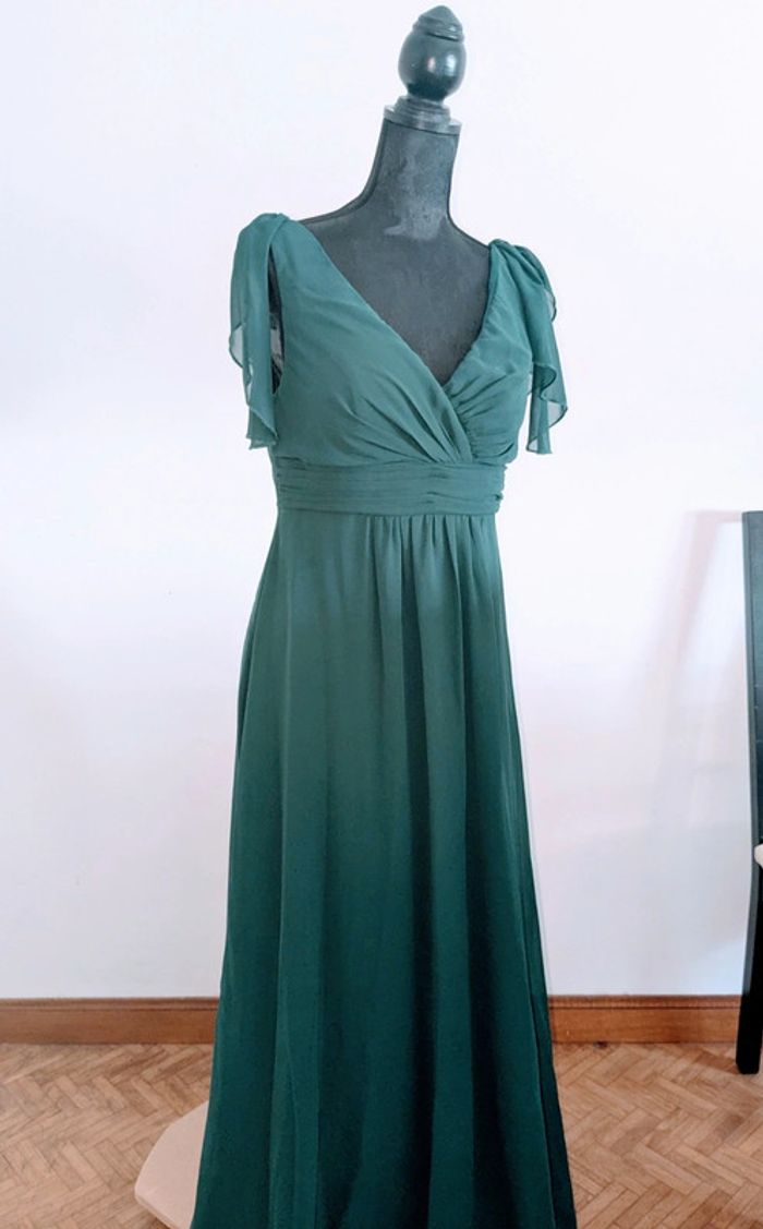 Robe longue vert sapin