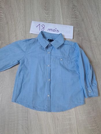 Chemise manches longues garçon 18 mois
