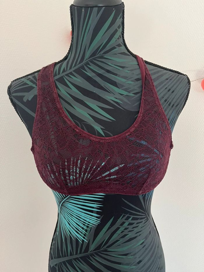Brassière femme dentelle bordeaux Undiz taille XS