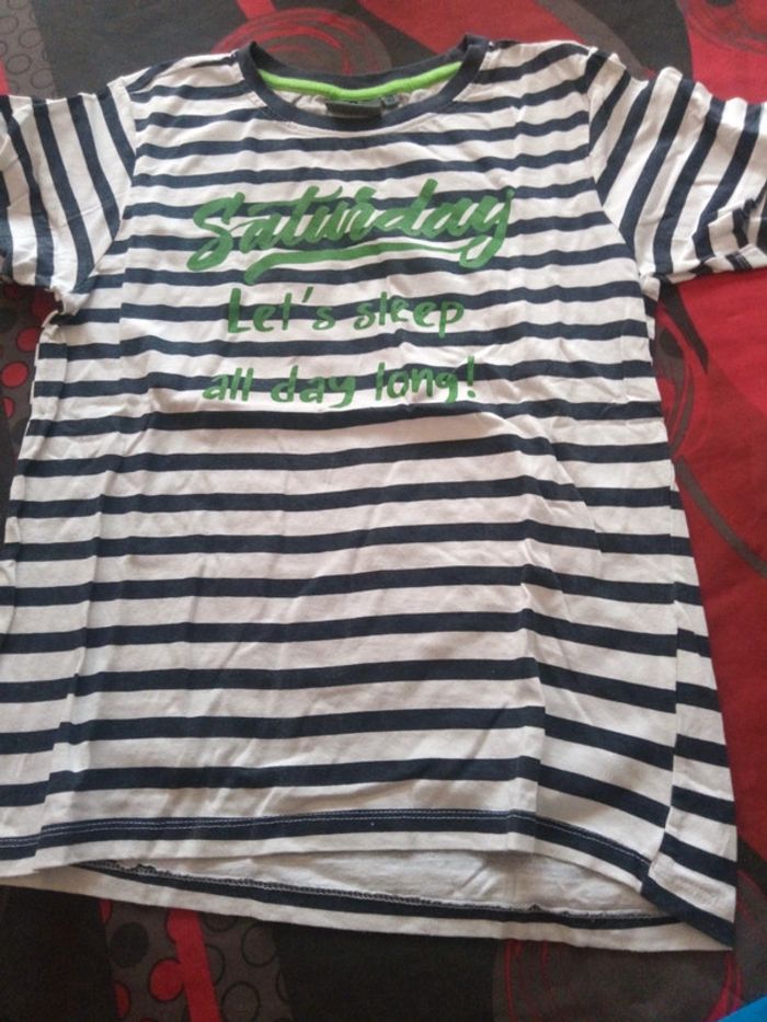 T shirt blanc écriture verte