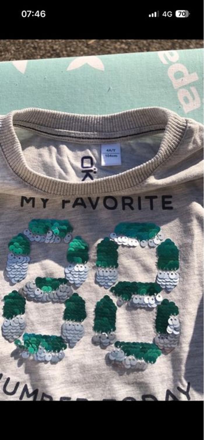T-shirt manches longues sweat pull gris garçon 4ans okaidi - photo numéro 2