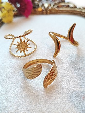 Lot bagues en acier inoxydable