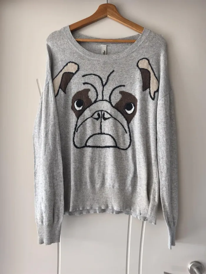 pull gris chein pull & bear